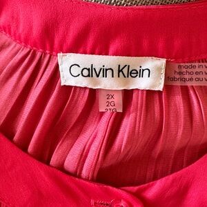 Calvin Klein Women’s 2XL Blouse - Fuchsia Pink